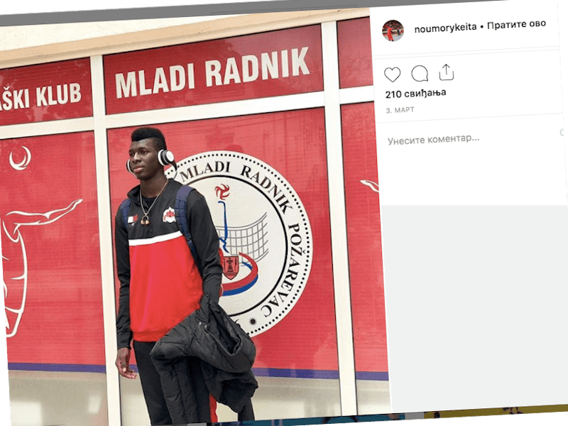 Odbojkaš iz Malija potencijalno pojačanje OK Niša 1 keita noumory ok mladi radnik printscreen instagram