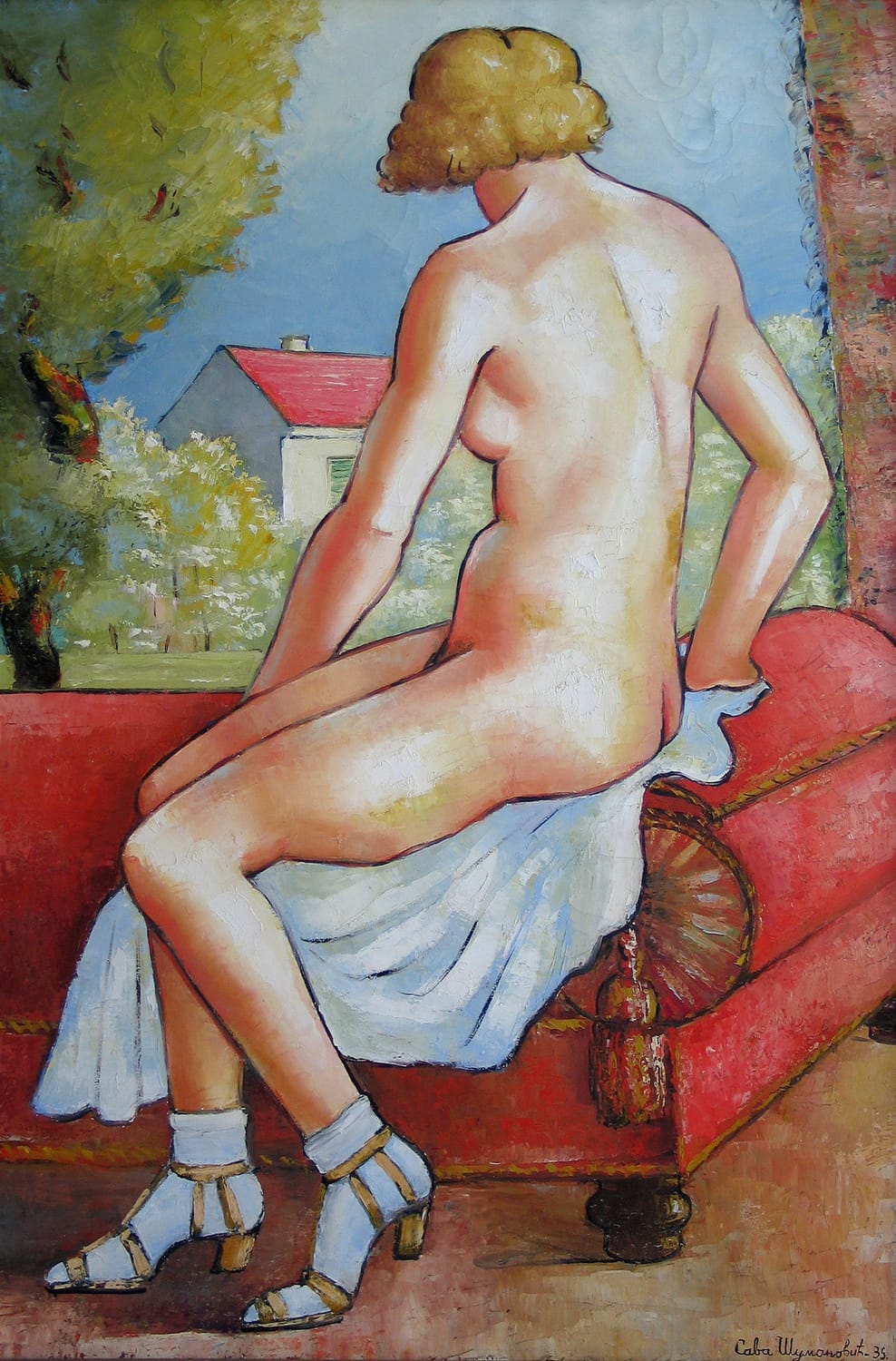 Akt na crvenoj sofi 1935