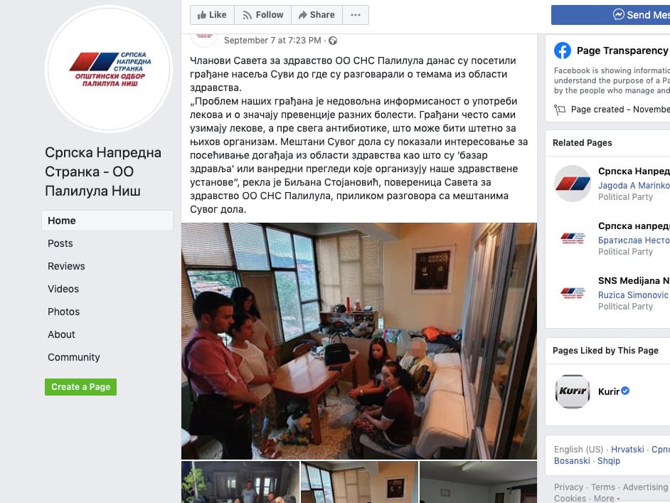 SNS lekari2 FB printscreen