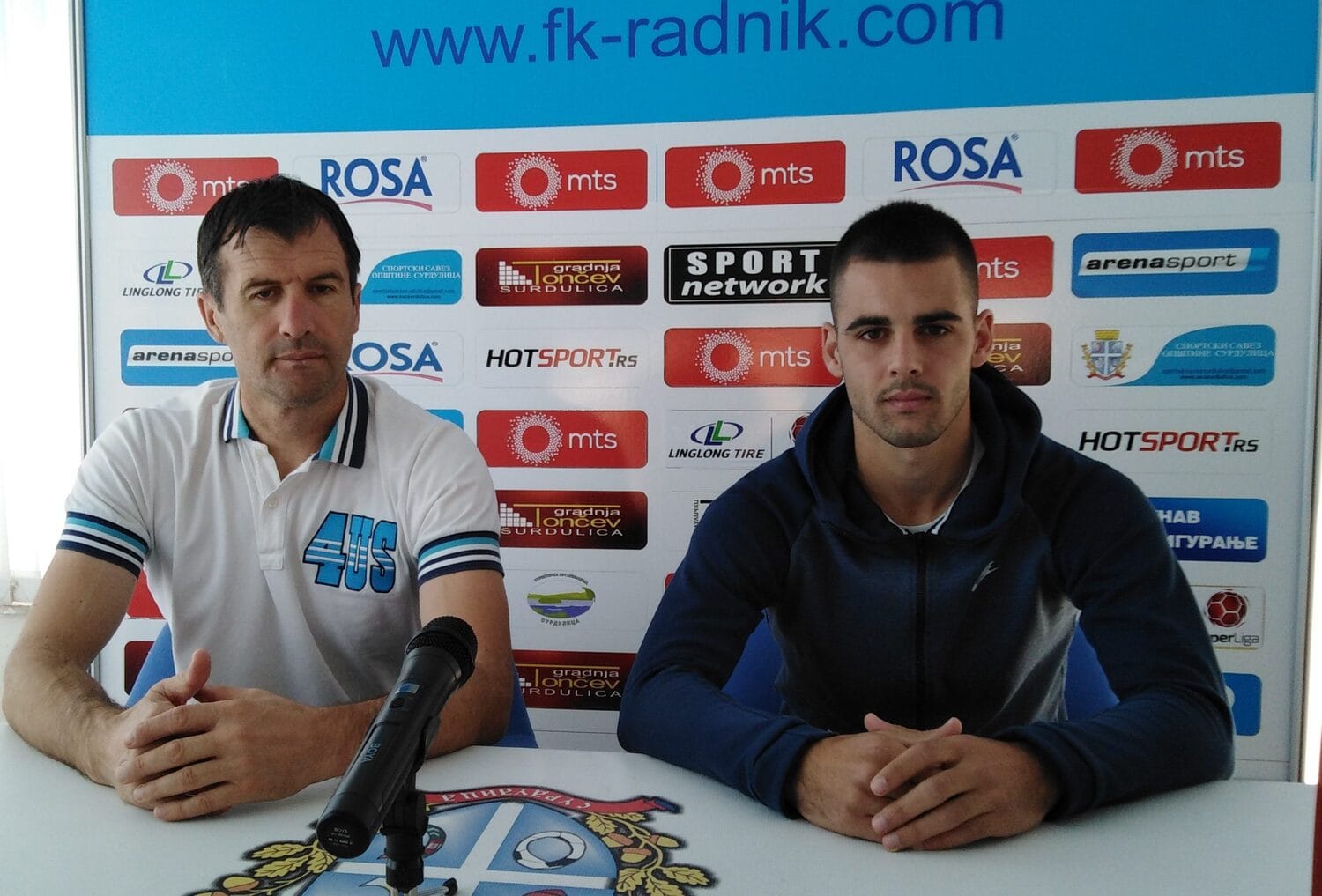 trener Nenad Vanic i fudbaler Uros Stojanovic scaled