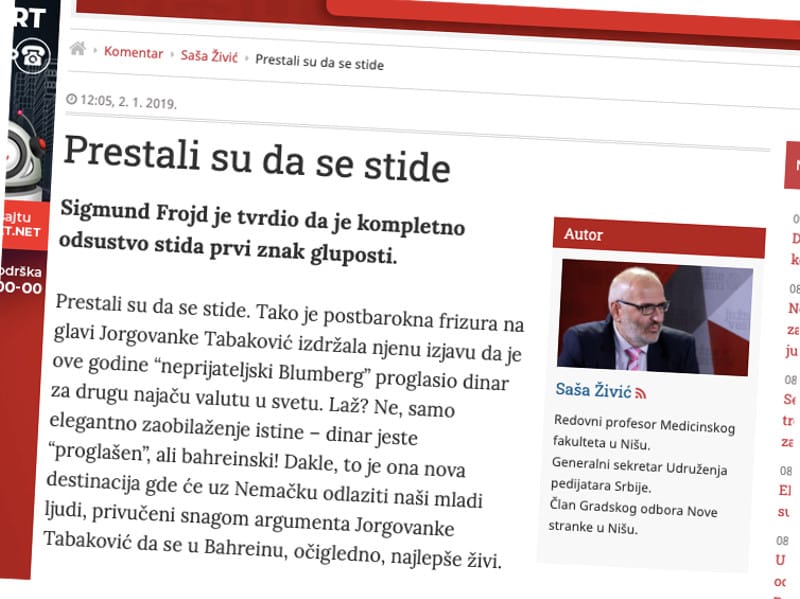 Tekst Saše Živića najčitaniji "komentar" u 2019. godini 1 zivic komentar