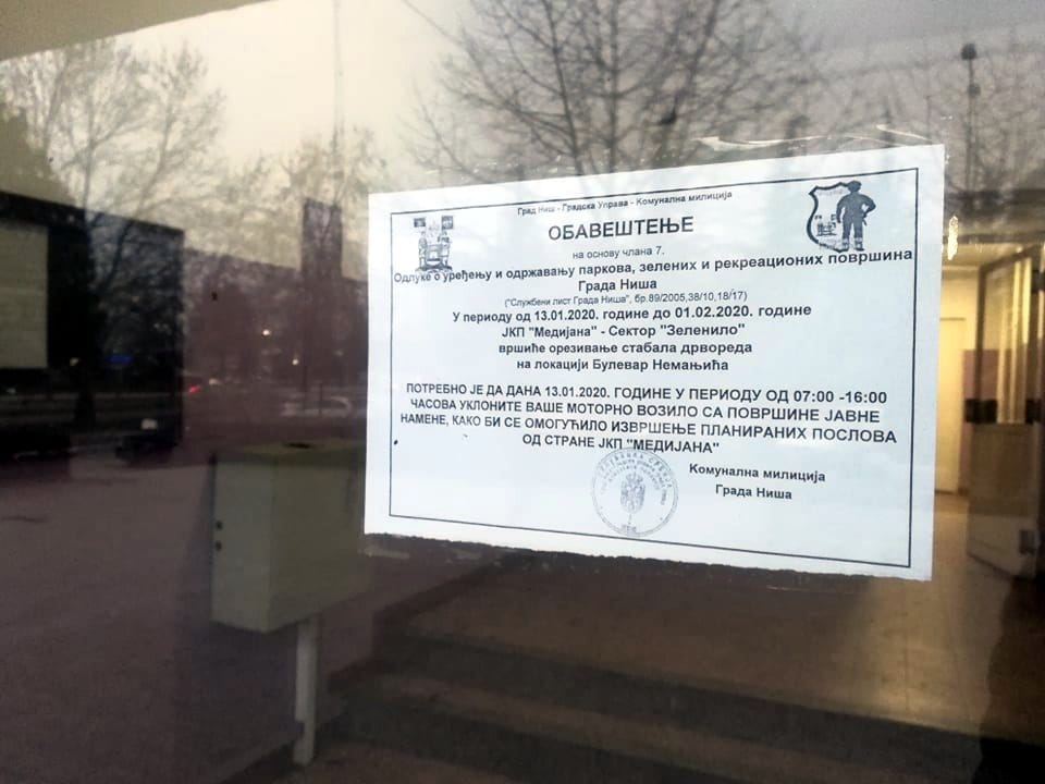 Obavestenje orezivanje foto JV Lj Jocic