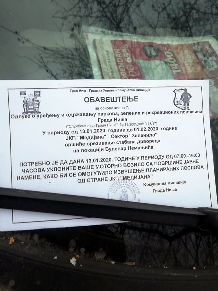 Obavestenje orezivanje 1 foto JV Lj Jocic