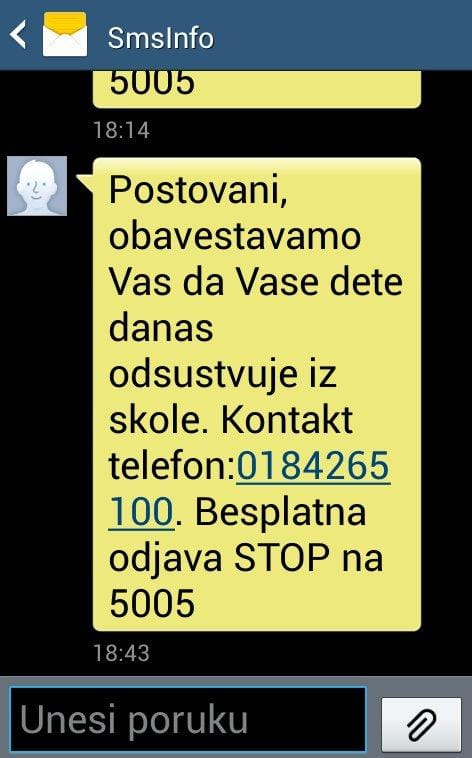 Desankin SMS servis