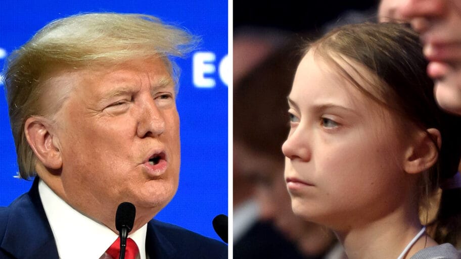 Davos: Tramp se usprotivio klimatskim „prorocima strašnog suda", Greta Tunberg bila u publici 5 110592426 trump greta 2 split