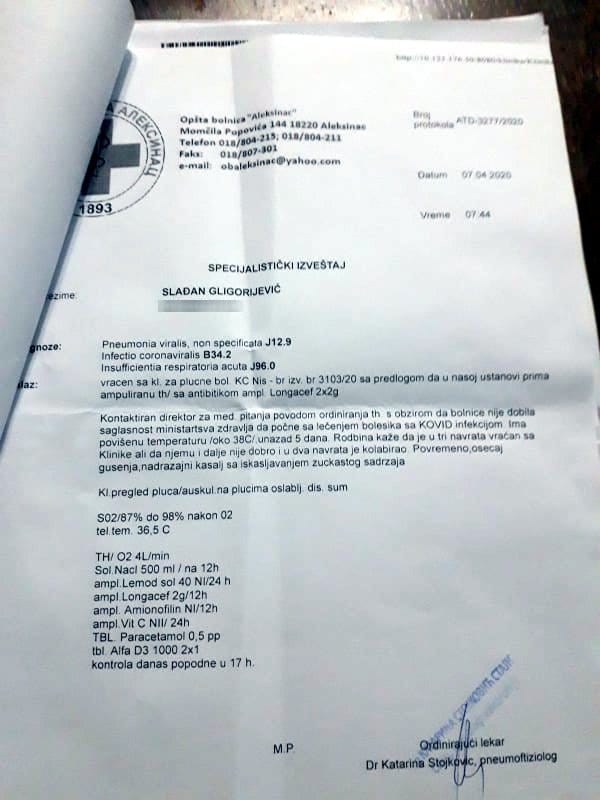 Sladjan Gligorijevic izvestaj; foto: L. G