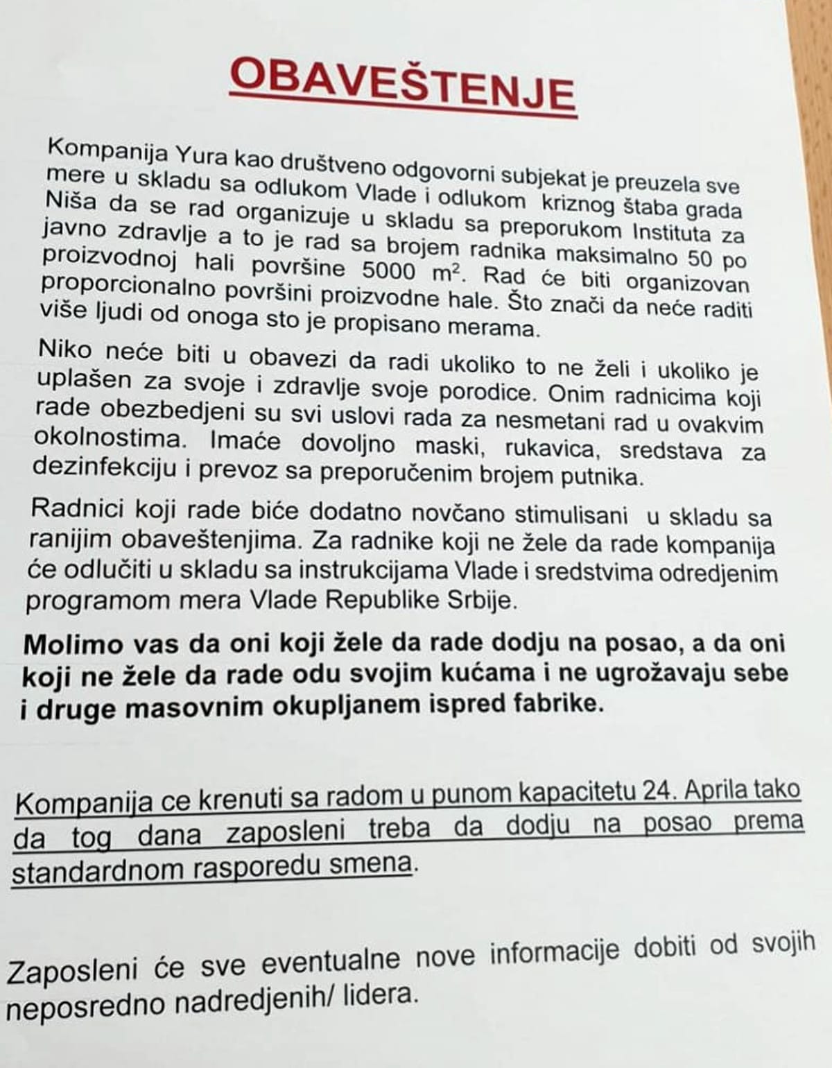 obavestenje jura citalac