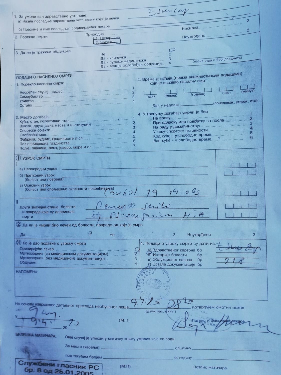 Umrlica foto privatna arhiva