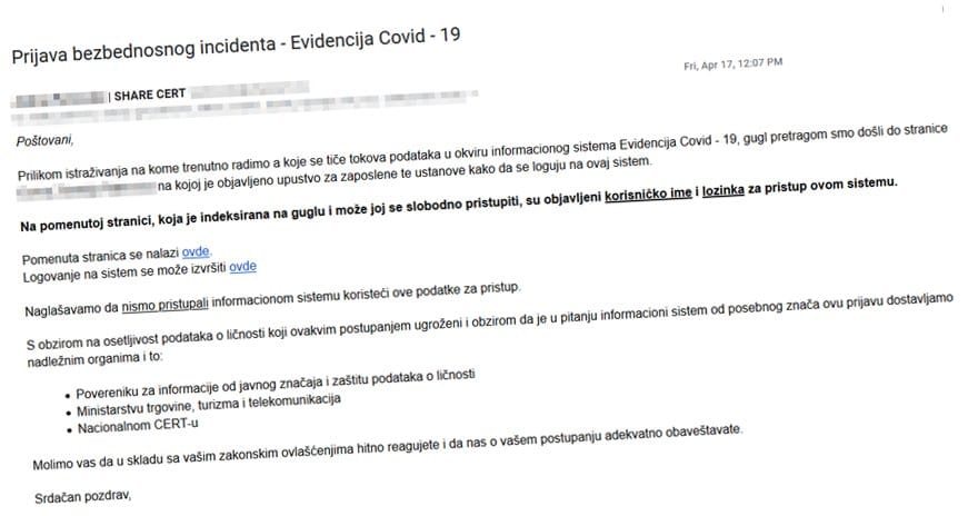 Prijava covid 19; foto: printskrin-sharefoundation