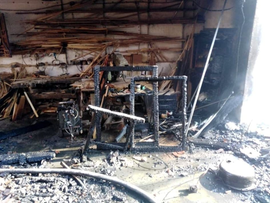 Pozar radionica Ljupten; foto: M. Miljkovic