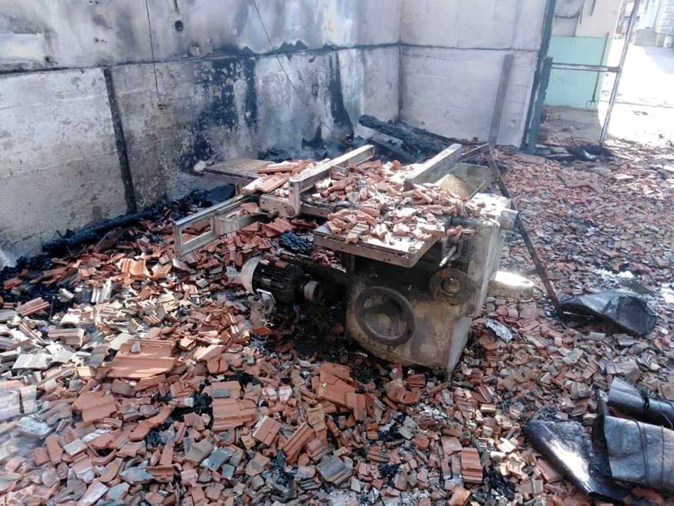 Pozar radionica Ljupten 2; foto: M. Miljkovic