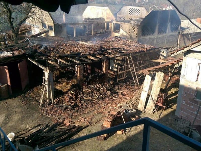 Pozar radionica Ljupten 1; foto: M. Miljkovic