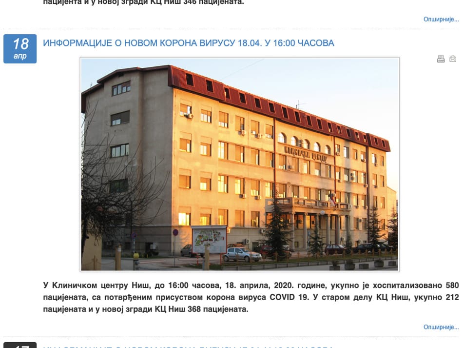 broj zarazenih printscreen