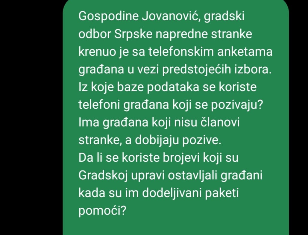 poruka foto printskrin