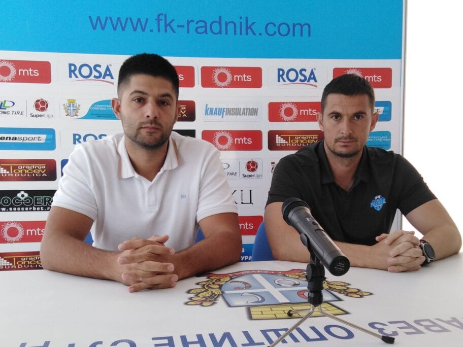 Sportski direktor Darko Gasic i novi sef str staba Slavoljub Djordjevic foto FK Radnik scaled