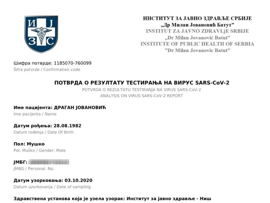 Dobio rezultat PCR testa na tuđe ime, njegov porodica traži preko društvenih mreža i medija 3 Pogresan rezultat testa foto citalac