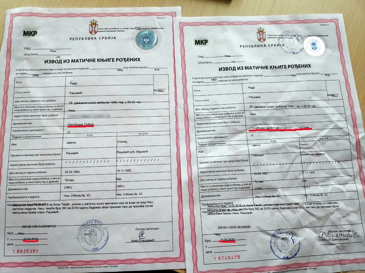 Rade Rasovic drzavljanstvo; foto: JV