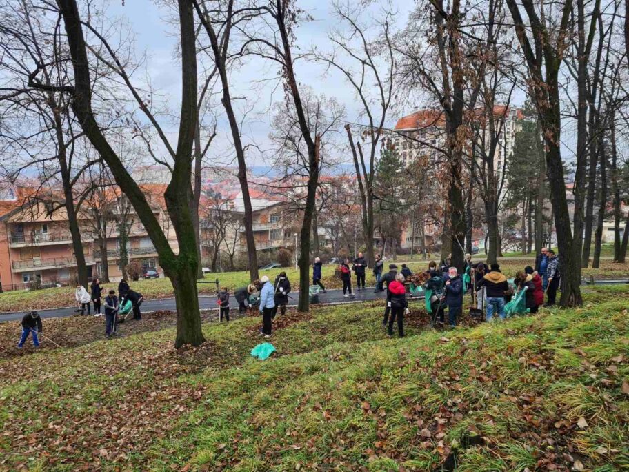 I radnici administracije leskovačkog "Komunalca" čistili park 9 Ciscenje parka1 foto Grad Leskovac