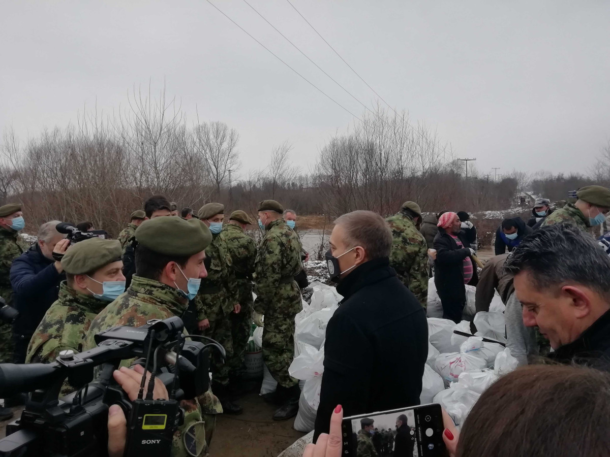 Stefanovic u Leskovcu poplave; foto: JV-M. Mitic