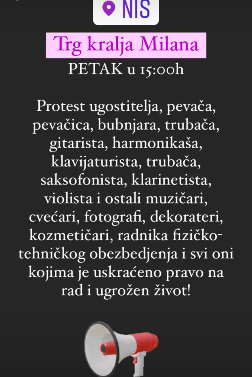 poziv na protest ugostitelja