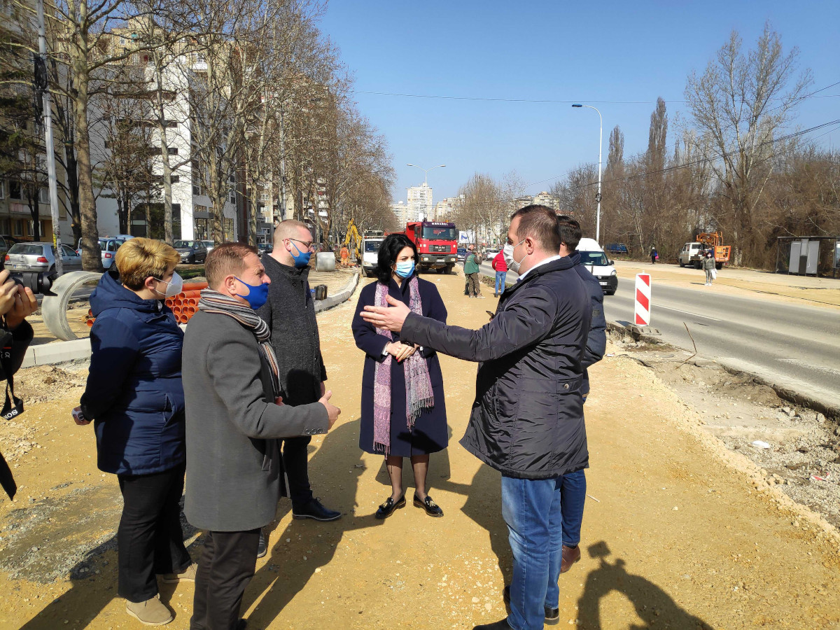 Uređenje Bulevara Nemanjića kod tržnog centra slika 3; mart 2021; foto: JV-N. Mitić