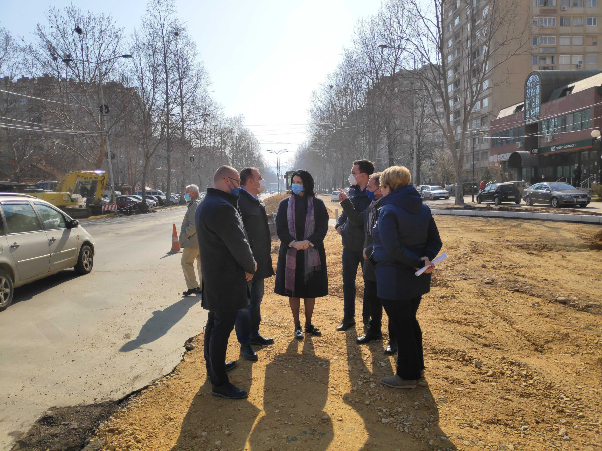 Uređenje Bulevara Nemanjića kod tržnog centra slika 5; mart 2021; foto: JV-N. Mitić