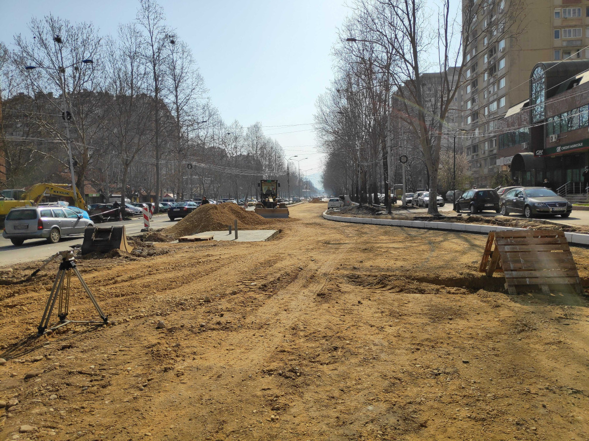 Uređenje Bulevara Nemanjića kod tržnog centra slika 6; mart 2021; foto: JV-N. Mitić