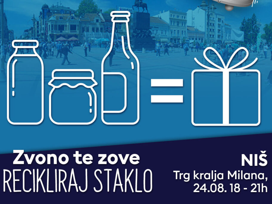 Promocija reciklaže u centru Niša - ko donese 3 staklene tegle ili flaše dobija poklon 6 reciklaza foto naled