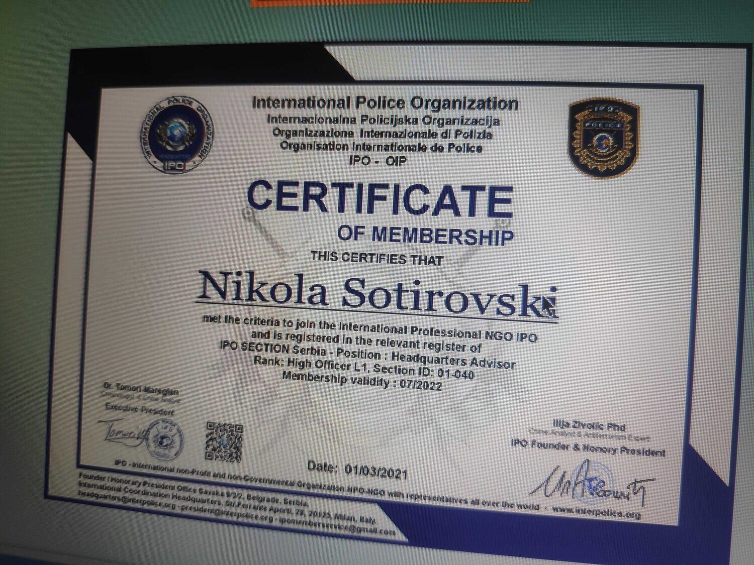 IPO sertifikat Nikola