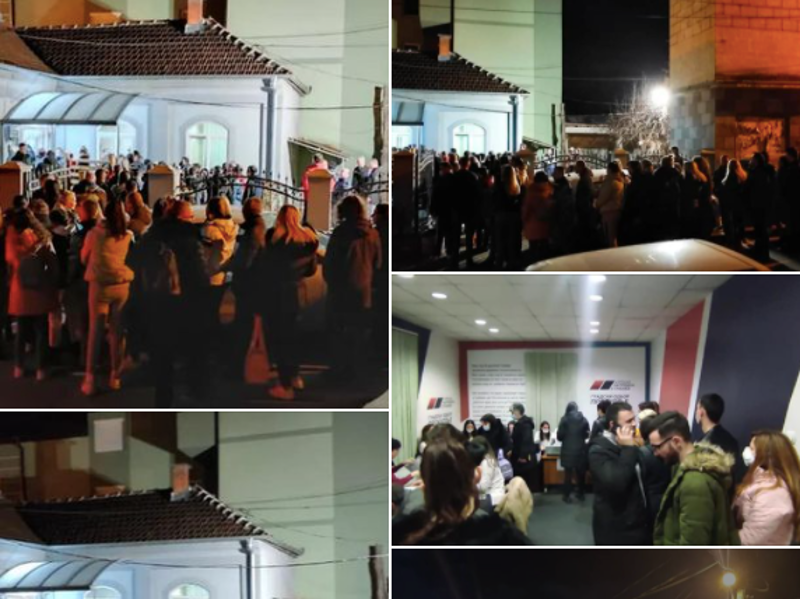 Odmah po raspisivanju izbora, gužve ispred prostorija SNS na jugu zbog prikupljanja potpisa 8 potpisi SNS PK printscreen