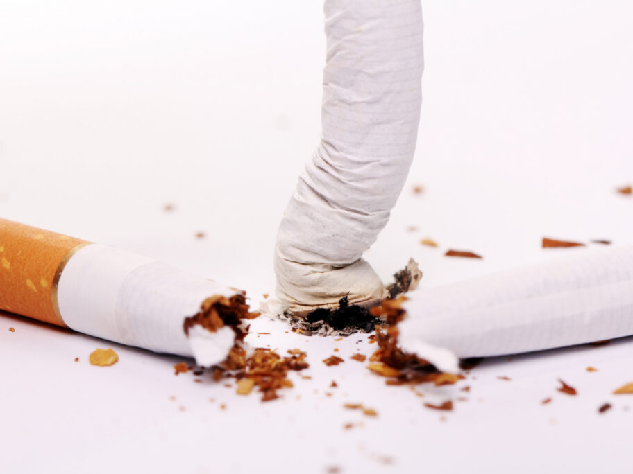 broken cigarette stop smoking concept