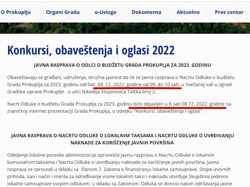 poziv javna rasprava