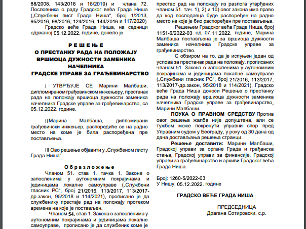 Smena Uprava za građevinu; foto: printskrin