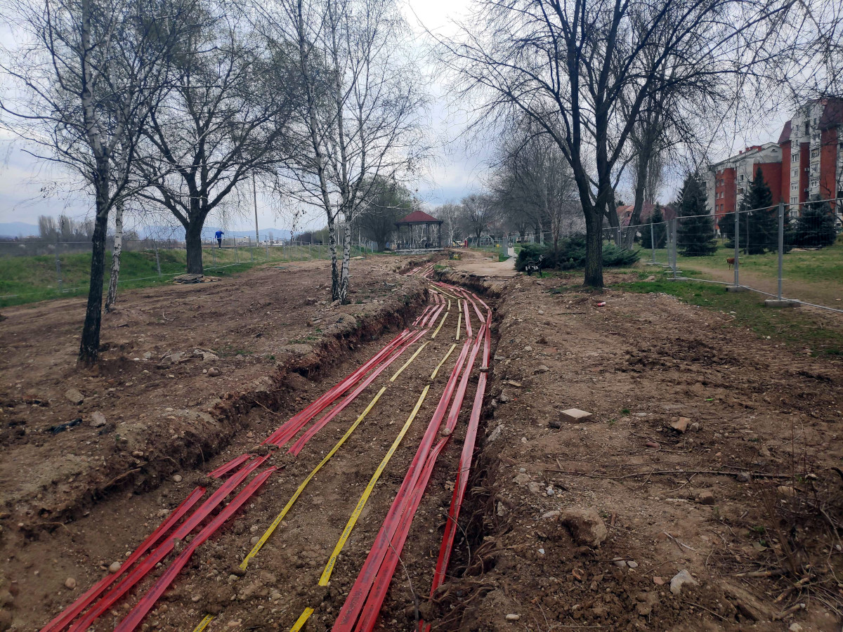 Izgradnja dalekovoda kej, slika1, mart 2023; foto: JV-Nikola Đukić