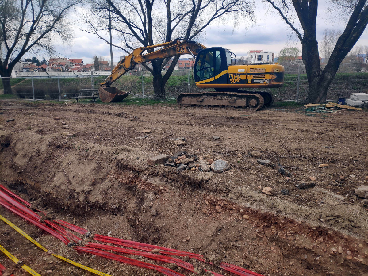 Izgradnja dalekovoda kej, slika3, mart 2023; foto: JV-Nikola Đukić