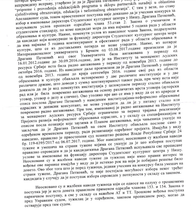 Apelacioni sud presuda 1; foto: JV