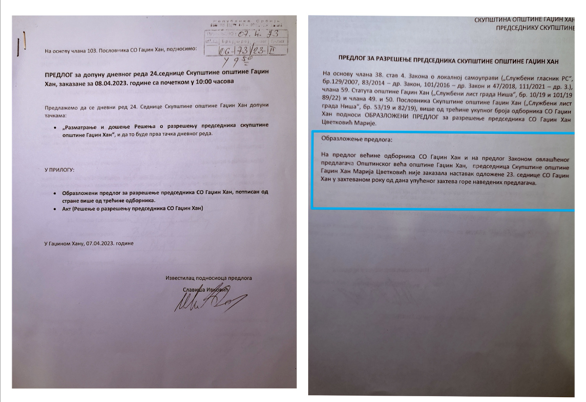 Gadžin Han, predlog za smenu Marije Cvetković; foto: D. S