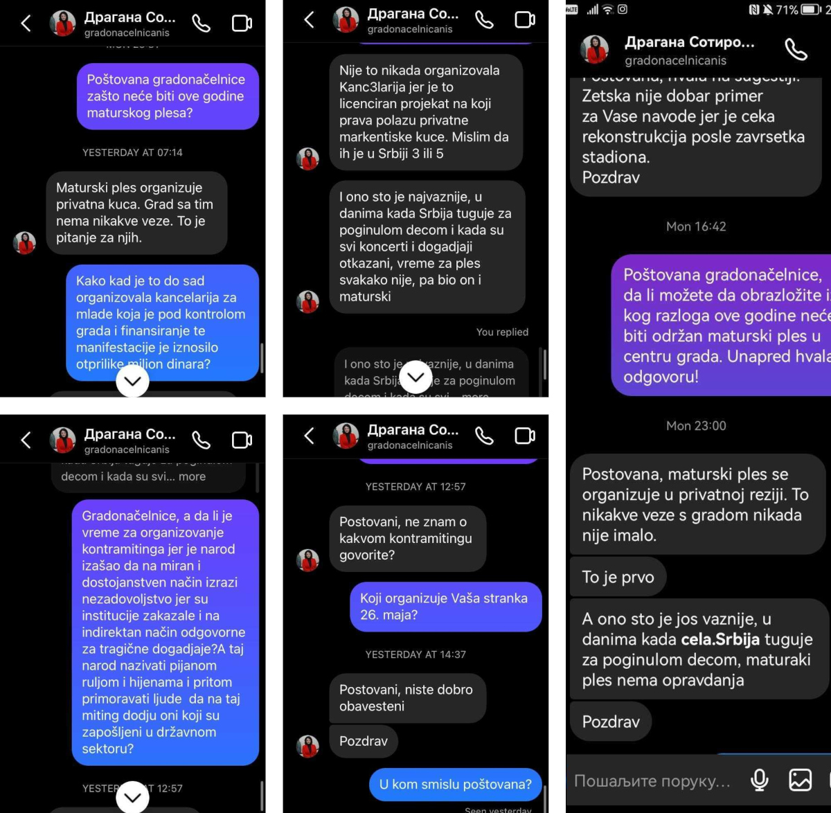 dopisivanje sa gradonačelnicom