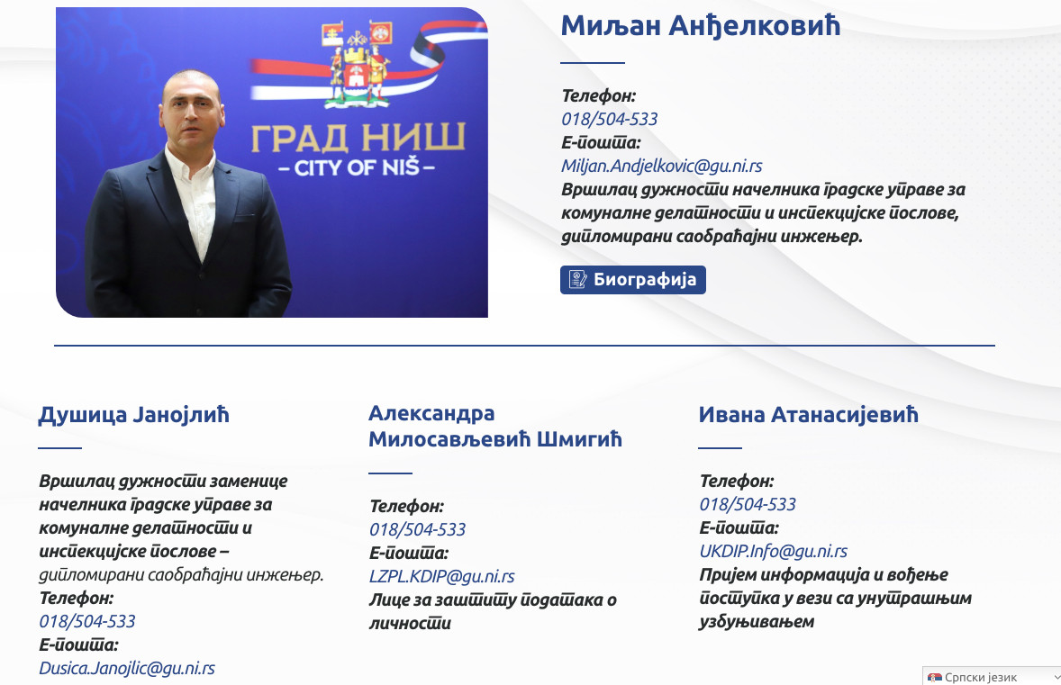 Uprava rotacija foto printskrin Grad Nis