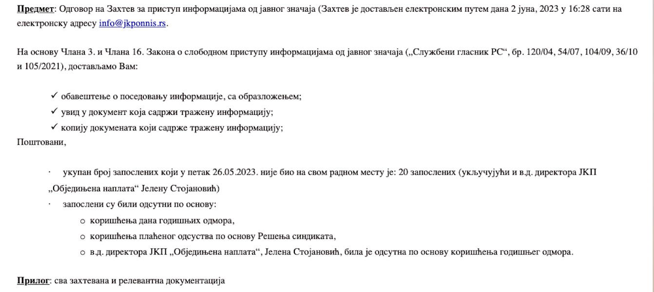 OBJEDINJENA NAPLATA ODGOVOR; foto: JV