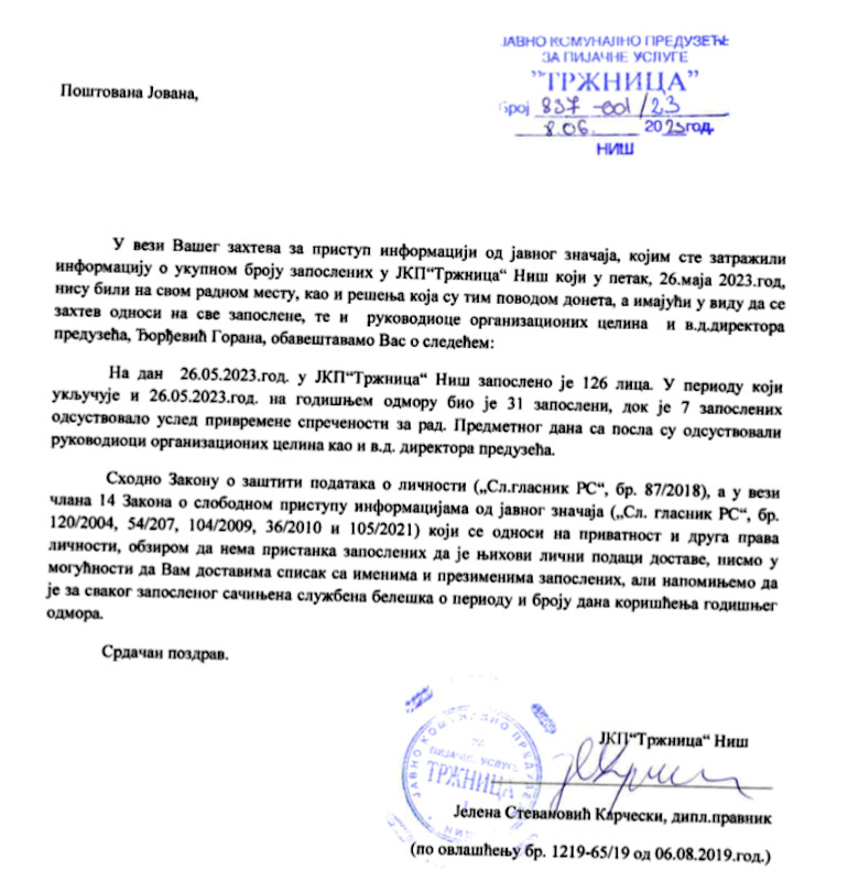 TRŽNICA ODGOVOR; foto: JV