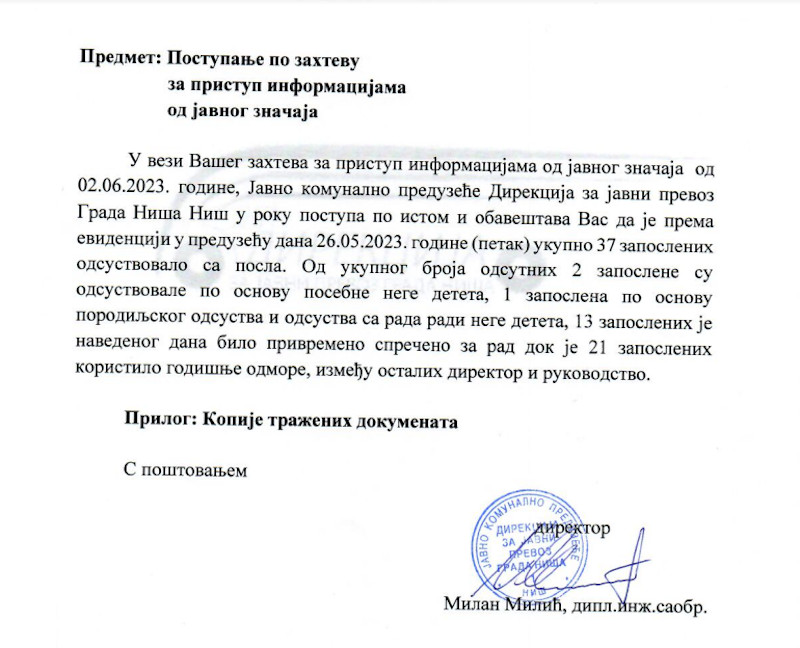 DIREKCIJA ZA PREVOZ ODGOVOR; foto: JV