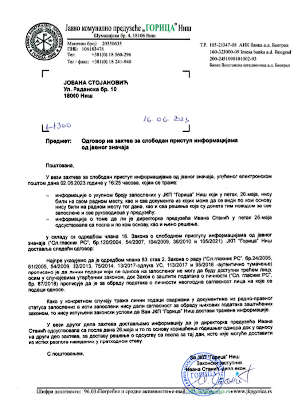 GORICA ODGOVOR; foto: JV