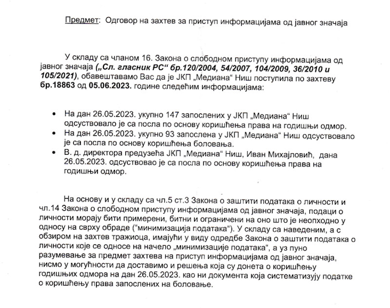 MEDIANA ODGOVOR; foto: JV