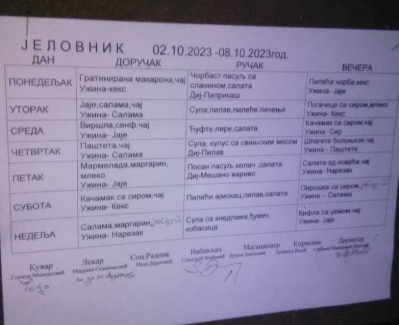 jelovnik gerontološki