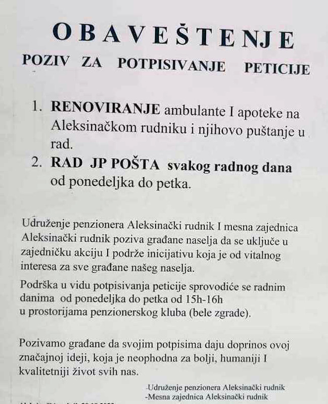 Peticija rudnik; foto: A. S