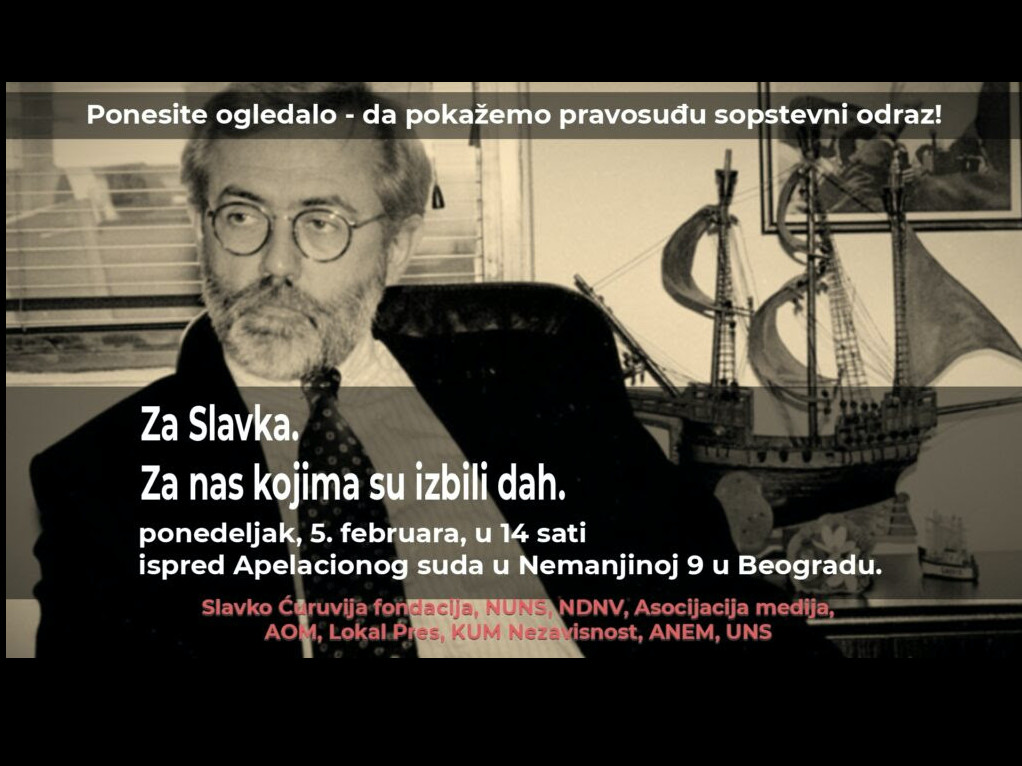 Protest Curuvija foto Koalicija za slobodu medija