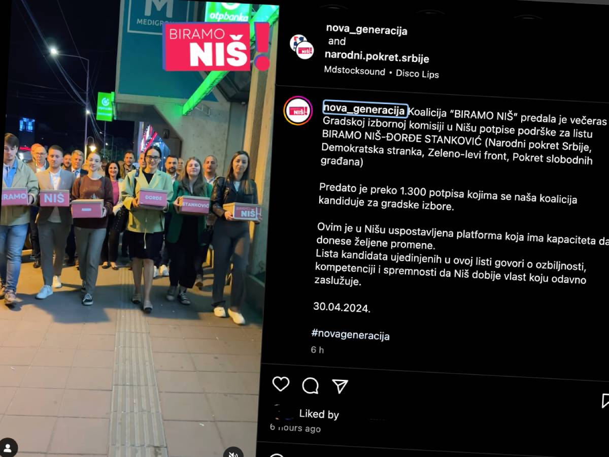 Koalicija "Biramo Niš" druga predala potpise za izbore u Nišu, celu listu još ne otkrivaju 1 koalicija Biramo Nis