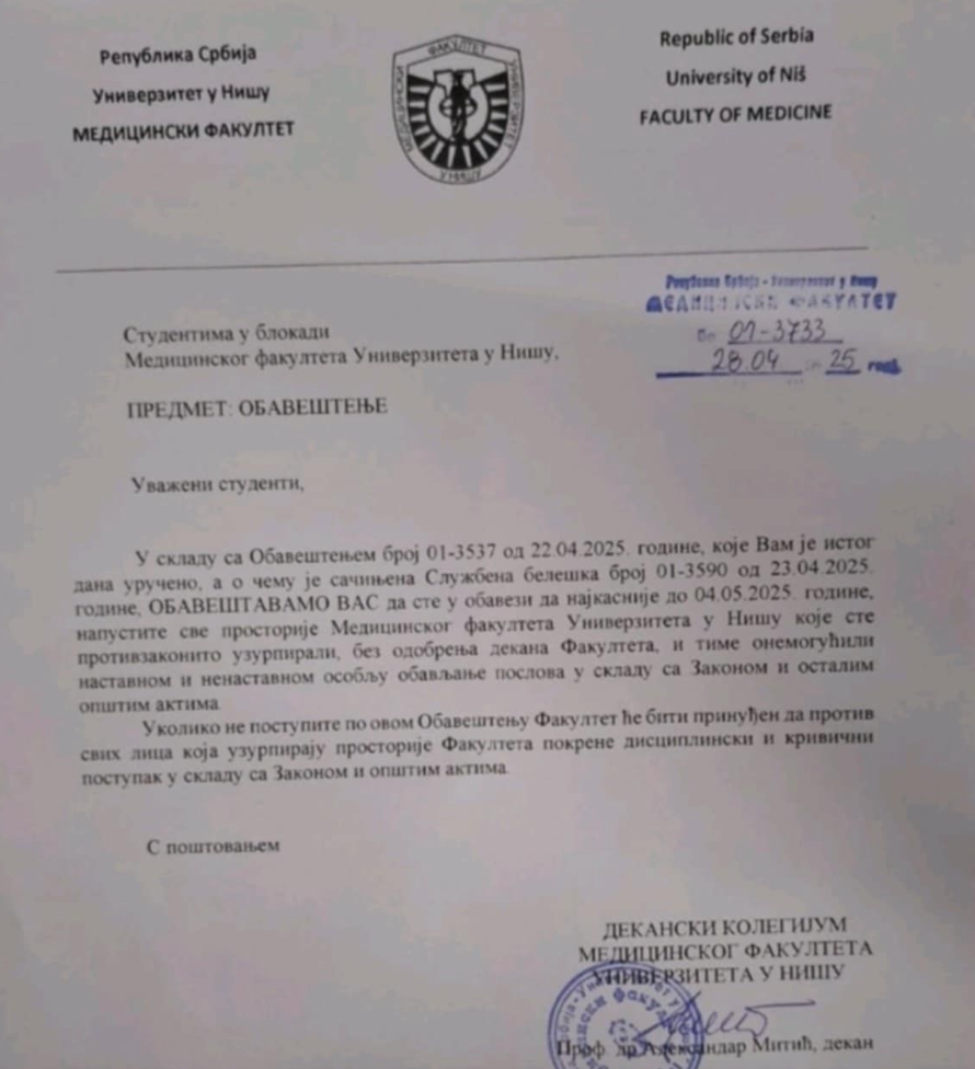 Niš u znak podrške Novom Sadu: Krvave šake i poruke protiv nasilja nad studentima 3 Screenshot 2025 04 28 at 22.20.04