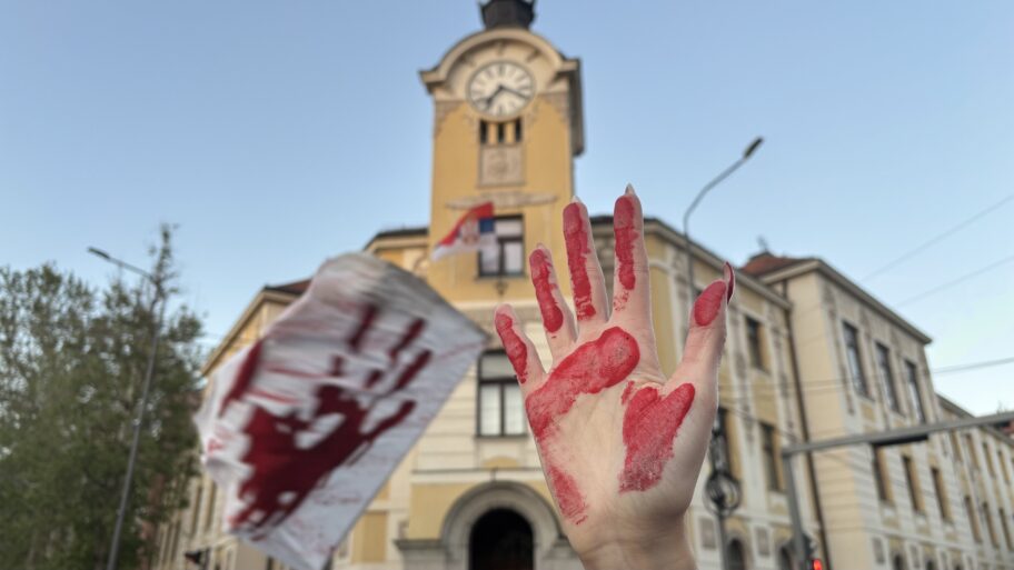 Niš u znak podrške Novom Sadu: Krvave šake i poruke protiv nasilja nad studentima 2 img 6370